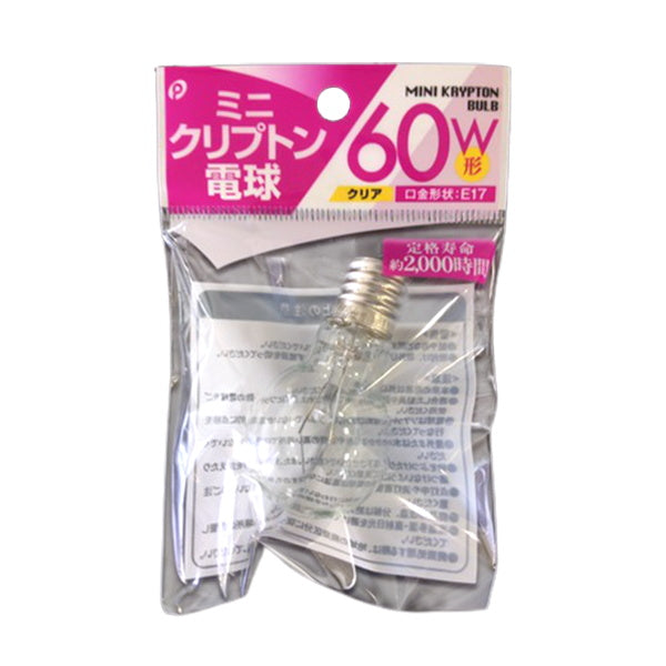 【まとめ買い】電球 ミニクリプト電球 クリア 口金E17 60W 0894/048949