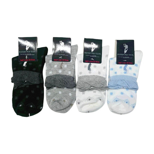 【まとめ買い】靴下 ソックス レディース 女性 婦人 カジュアルソックス柄 ポロ 22-24cm 1523/050232