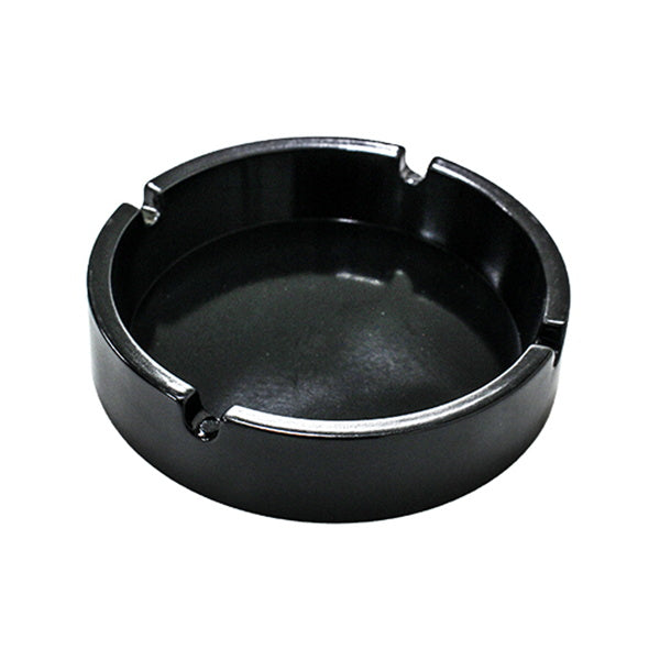 【まとめ買い】メラミン丸型灰皿 黒 0330/052111