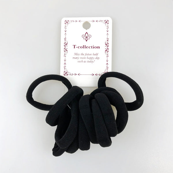 【まとめ買い】ヘアゴム 髪ゴム パイル 12P ブラック 0533/056181