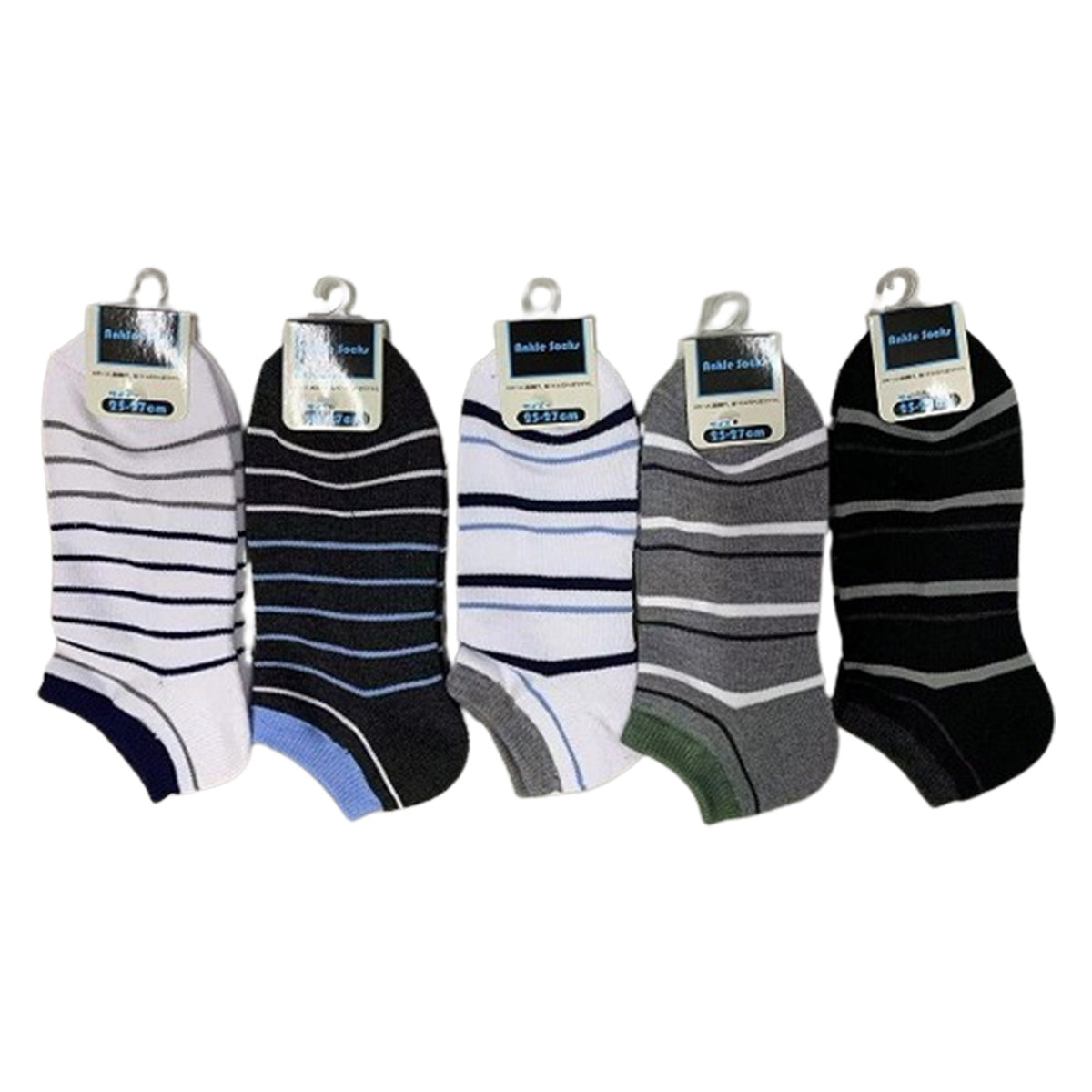 【まとめ買い】紳士 アンクレットソックス ボーダーC 1523/056879