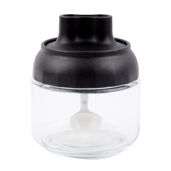 【まとめ買い】調味料ケース Tokinone PB. スプーン付きスパイス収納 ブラック 350ml 1523/057383