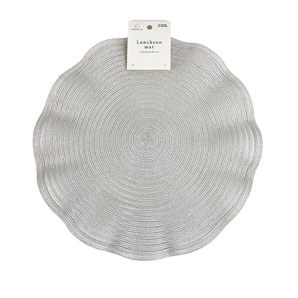 【まとめ買い】ランチマット インテリアマット Tokinone PB.フリルランチョンマット ホワイト 直径約38cm 9001/057528
