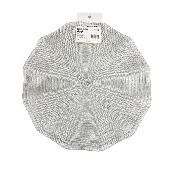 【まとめ買い】ランチマット インテリアマット Tokinone PB.フリルランチョンマット ホワイト 直径約38cm 9001/057528