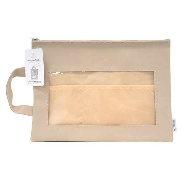 【まとめ買い】ポーチ 手提げバッグ トラベルポーチ バッグインバッグ サブバッグ Tokinone PB.中が見えるキャリングポーチ ベージュ 9001/057939