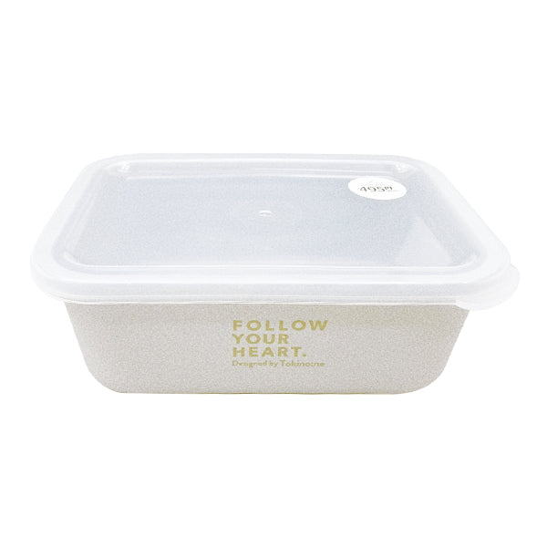 【まとめ買い】食品保存容器 蓋つき ストック容器 長方形 フードコンテナ Tokinone PB.蓋付キスクエアコンテナ M 750ml ベージュ W16.3×D12×H6cm 9001/059747