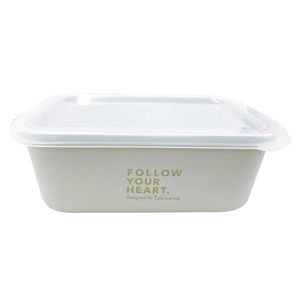 【まとめ買い】食品保存容器 蓋つき ストック容器 長方形 フードコンテナ Tokinone PB.蓋付キスクエアコンテナ M 750ml ベージュ W16.3×D12×H6cm 9001/059747
