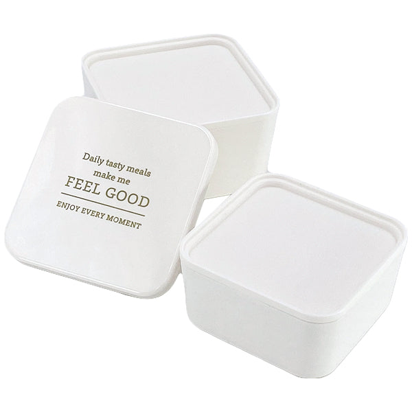 【まとめ買い】お弁当箱 ランチボックス 正方形 2段 Tokinone PB.スクエアランチボックス ホワイト 9001/059870