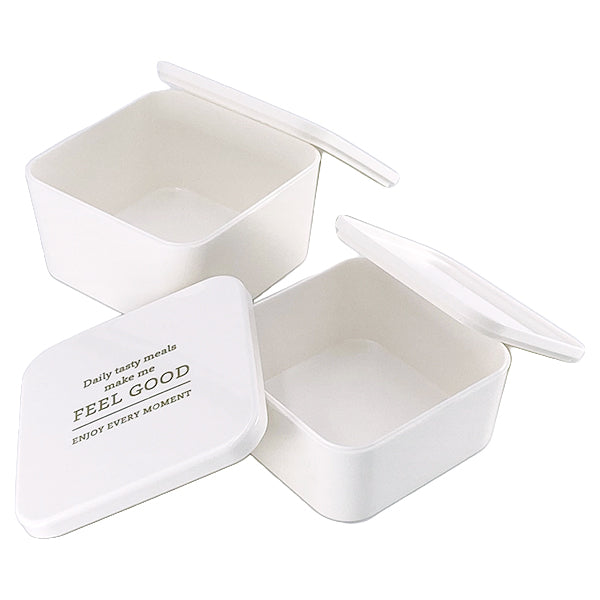 【まとめ買い】お弁当箱 ランチボックス 正方形 2段 Tokinone PB.スクエアランチボックス ホワイト 9001/059870