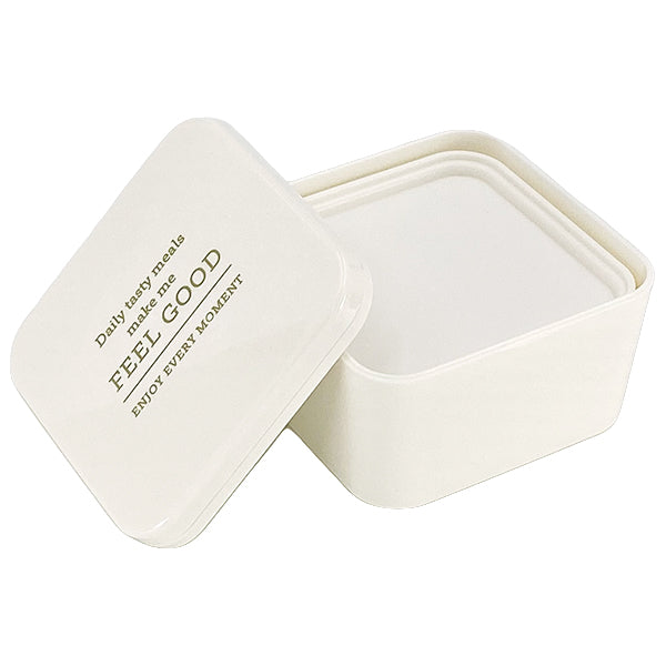 【まとめ買い】お弁当箱 ランチボックス 正方形 2段 Tokinone PB.スクエアランチボックス ホワイト 9001/059870