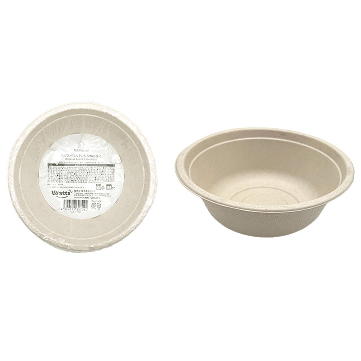 【まとめ買い】Tokinone PB.バガスボウル φ15.5cm 6枚入0344/062704