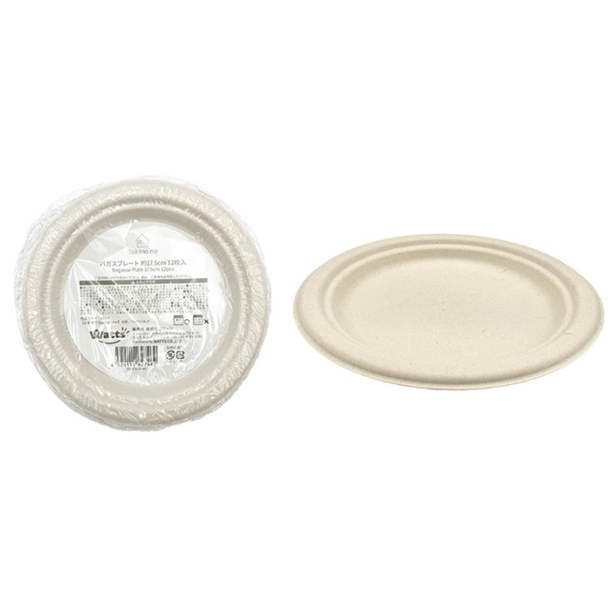 【まとめ買い】Tokinone PB.バガスプレート φ17.5cm 12枚入0344/062746