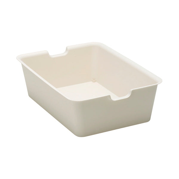 【まとめ買い】収納ケース 収納バスケット プラケース プレーンボックス 本体 L アイボリー 1847/062975