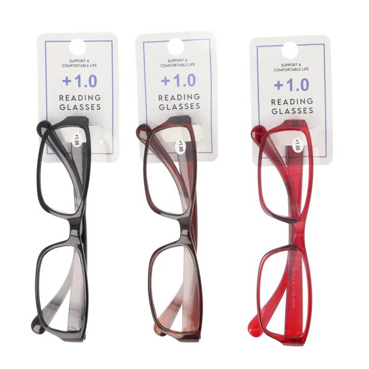 【まとめ買い】老眼鏡 1.0度 プラスチックフレーム 9001/073564