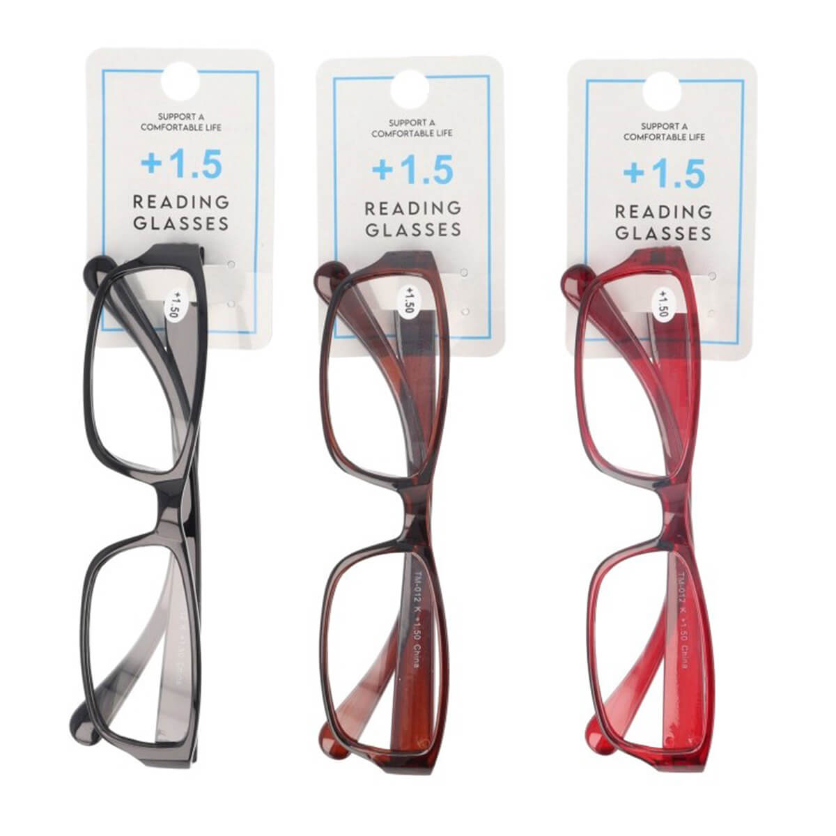 【まとめ買い】老眼鏡 1.5度 プラスチックフレーム 9001/073565
