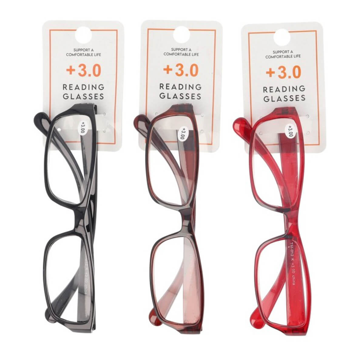 【まとめ買い】老眼鏡 3.0度 プラスチックフレーム 9001/073568