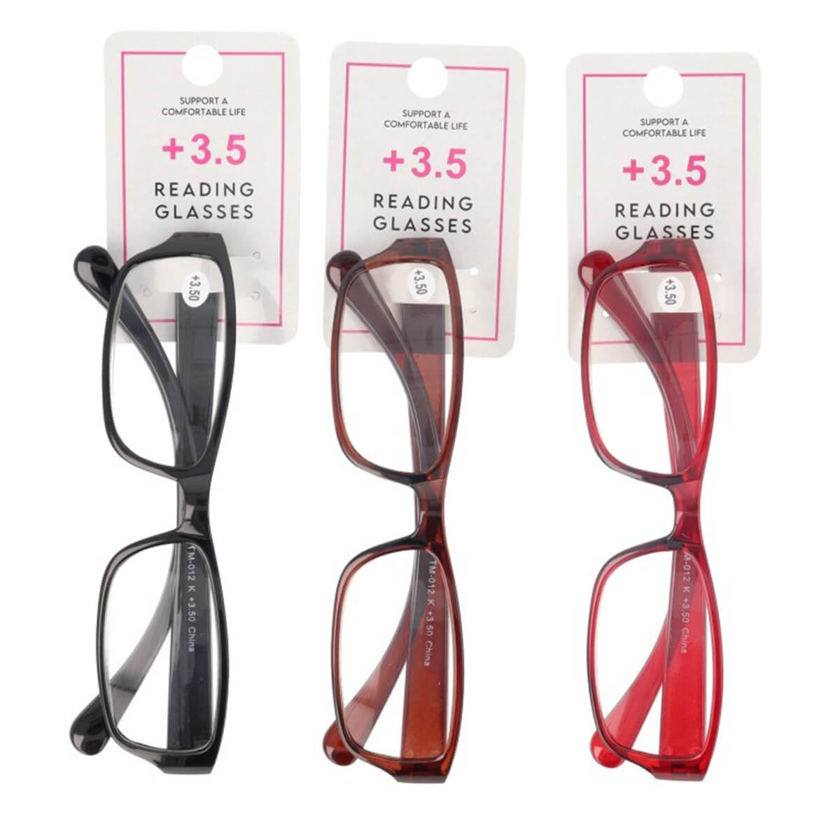 【まとめ買い】老眼鏡 3.5度 プラスチックフレーム 9001/073569
