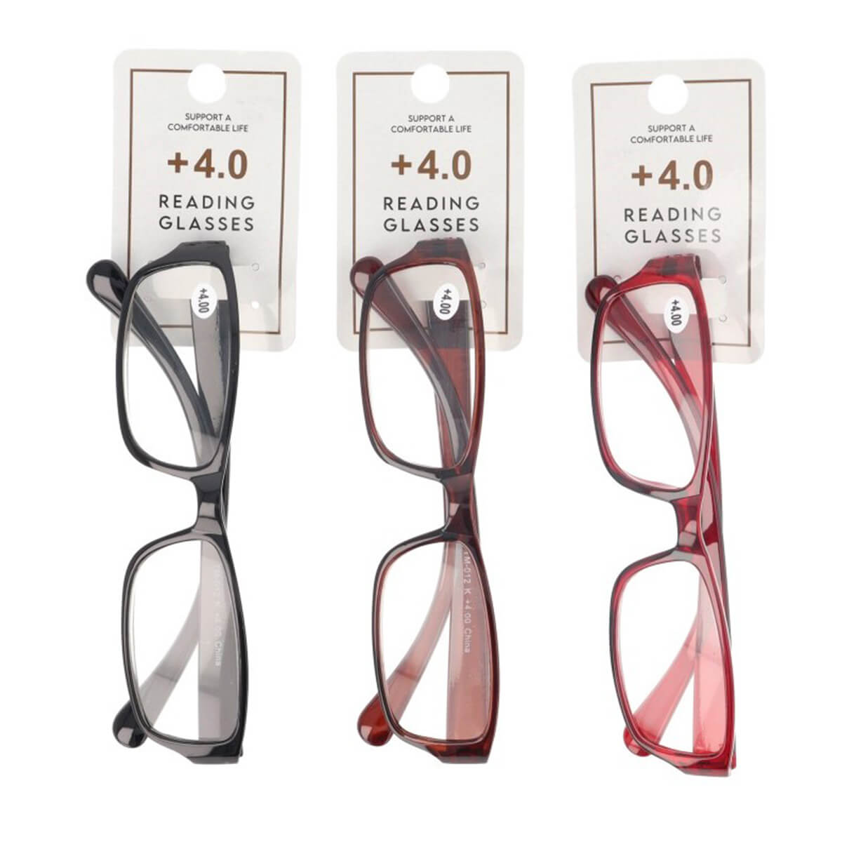 【まとめ買い】老眼鏡 4.0度 プラスチックフレーム 9001/073570