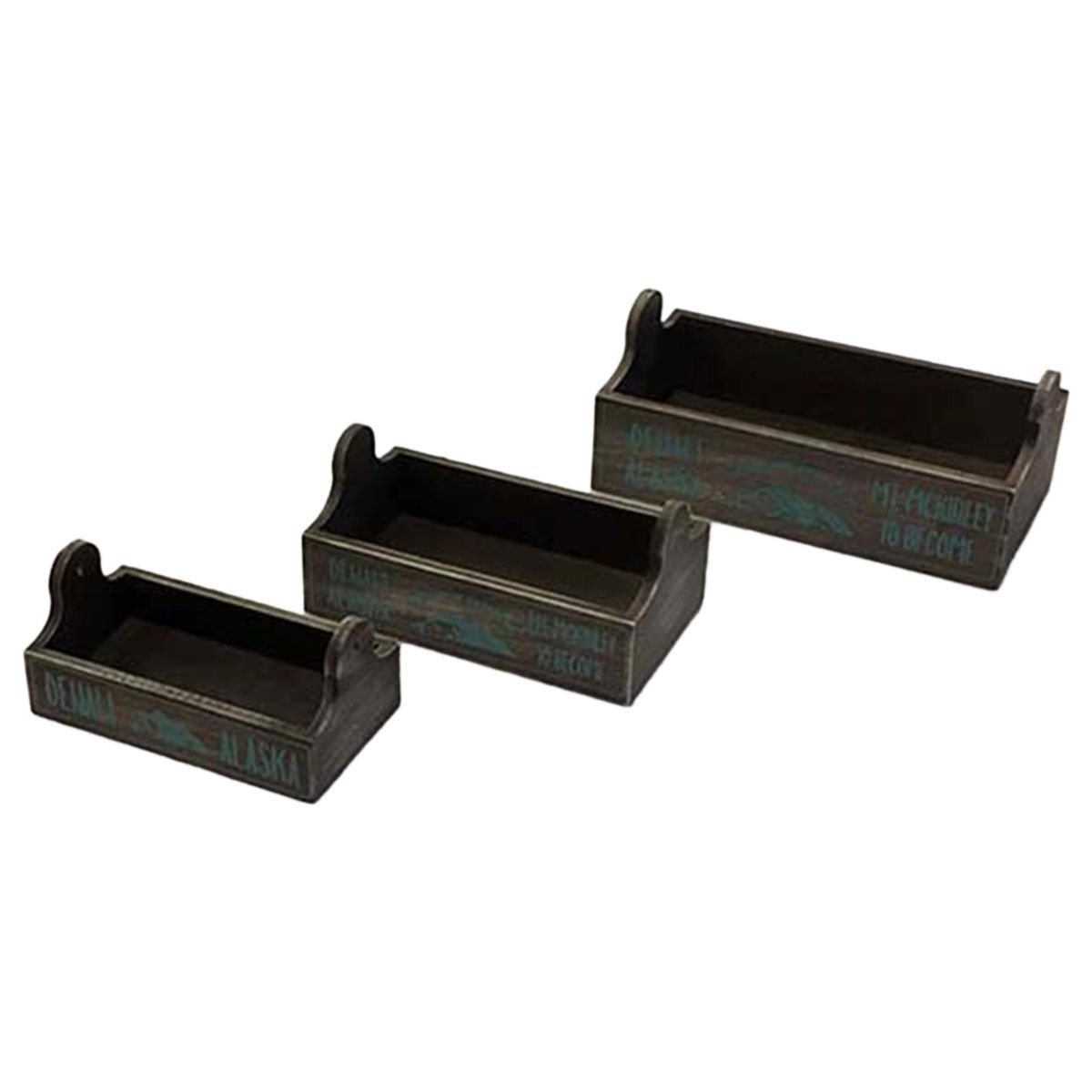 【まとめ買い】ロゴ入りウッドボックス 長角型 9001/074903