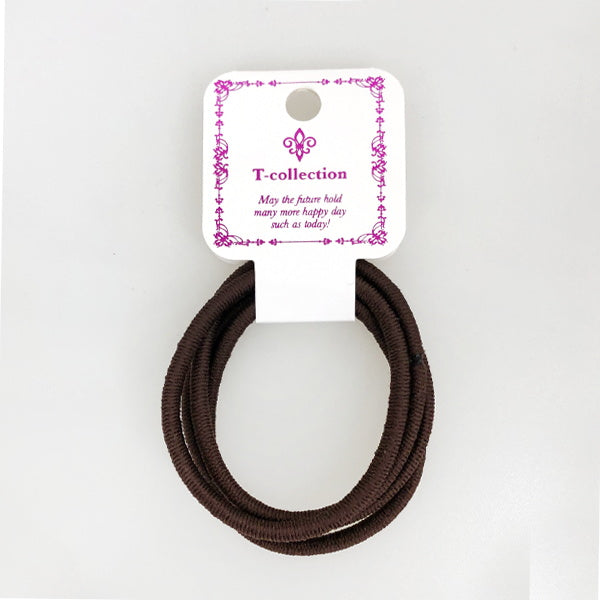 【まとめ買い】ヘアゴム 髪ゴム リングゴム 4P ブラウン 0533/074971