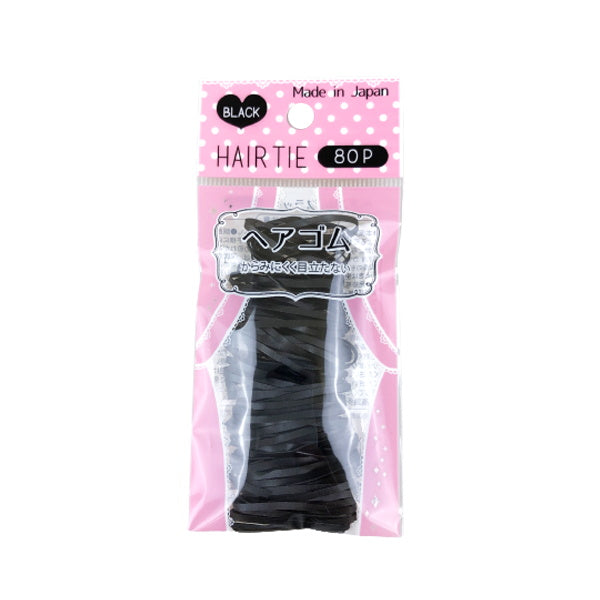 【まとめ買い】ヘアゴム ヘアアクセサリー 髪ゴム モビロンゴム 80P ブラック 9001/075032