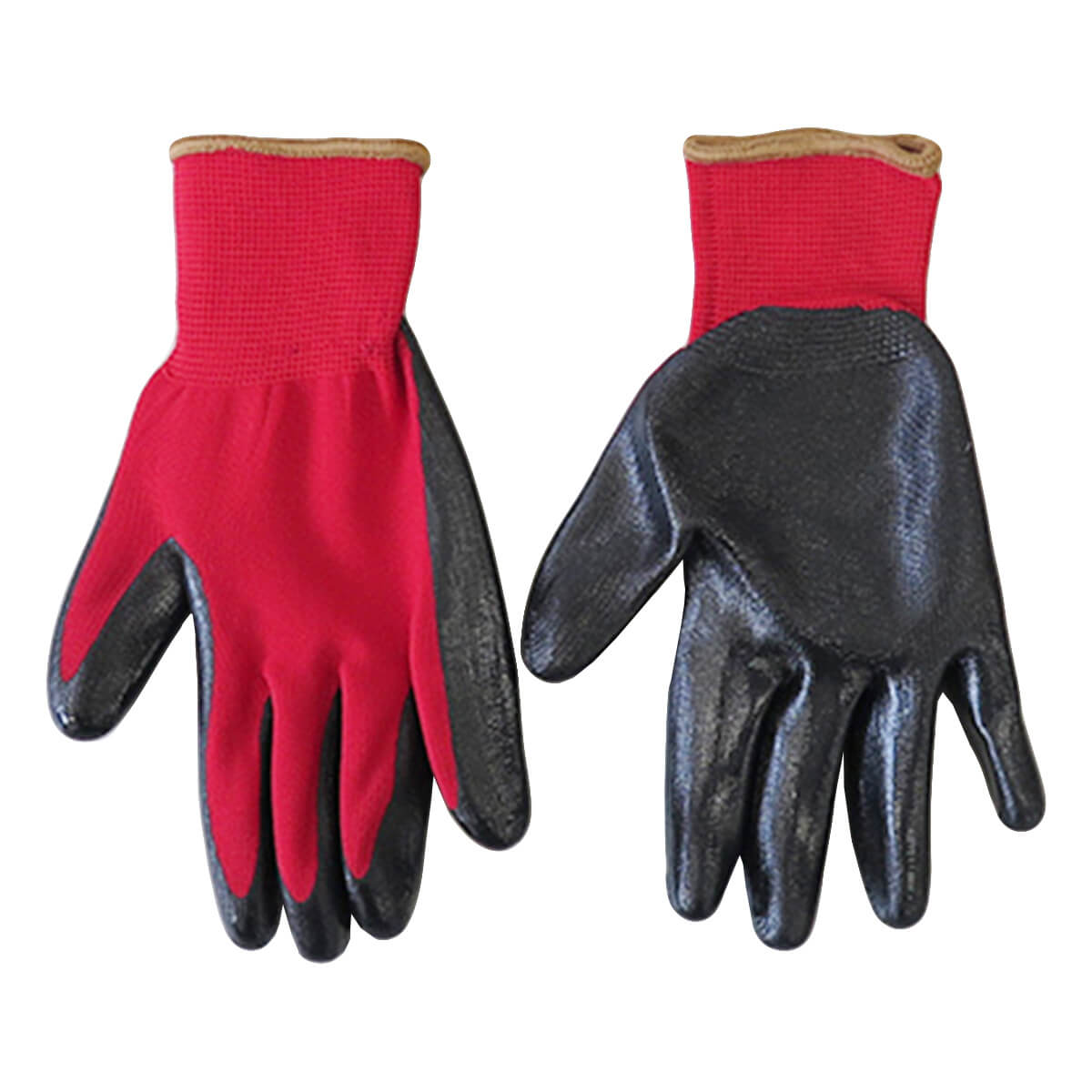 【まとめ買い】ニトリル手袋 軍手 背抜きて手袋 ガーデニンググローブ PB.ニトリル背抜き手袋 M レッド 1380/077582