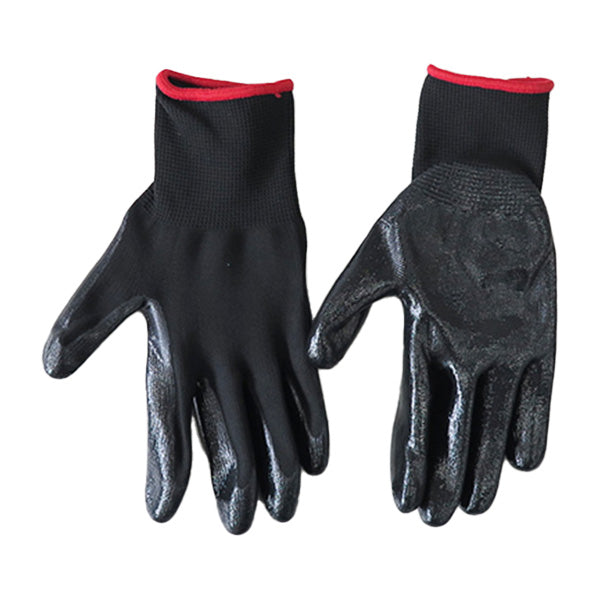 【まとめ買い】ニトリル手袋 軍手 背抜きて手袋 ガーデニンググローブ PB.ニトリル背抜き手袋 M ブラック 1380/077585