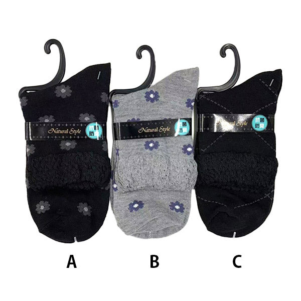 【まとめ買い】靴下 ソックス レディース 婦人 抗菌防臭 カジュアルソックス柄C 22-24cm 1523/084661