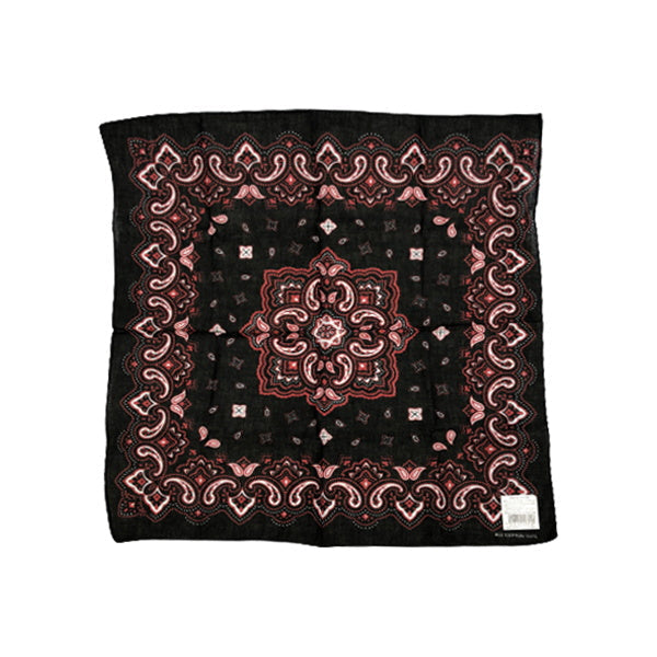 まとめ買い】バンダナ ブラック ペイズリー柄 約55×55cm 1535/087005