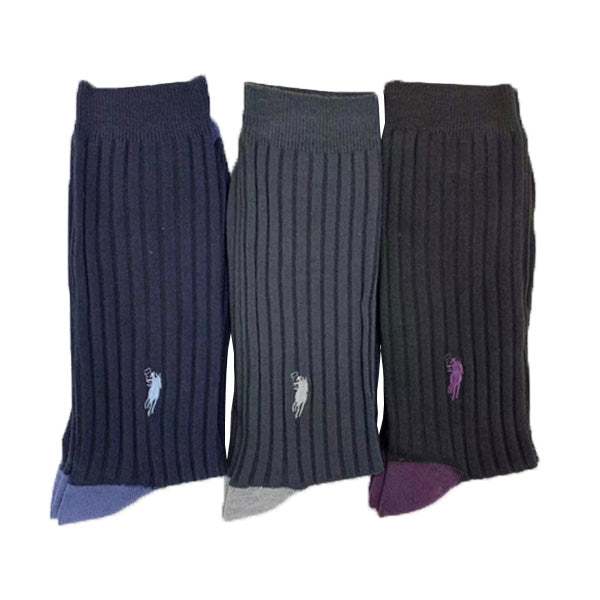【まとめ買い】靴下 ソックス メンズ 紳士 男性 WESTERN POLO 紳士 太リブ ビジカジソックス 切替 25~27cm 1523/088210