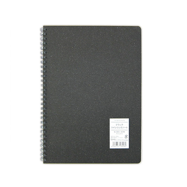 【まとめ買い】セミB5 ブラックツインリングノート A罫 40枚 0915/091995