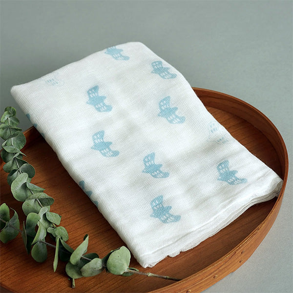 【まとめ買い】ダスター 台ふきん 大きめ ナチュラル ガーゼ布巾 ランチクロス キッチンクロス アクシス ガーゼ大判 カモメブルー 44×44cm 2565/218132