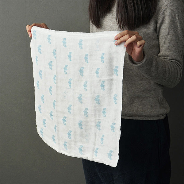 【まとめ買い】ダスター 台ふきん 大きめ ナチュラル ガーゼ布巾 ランチクロス キッチンクロス アクシス ガーゼ大判 カモメブルー 44×44cm 2565/218132