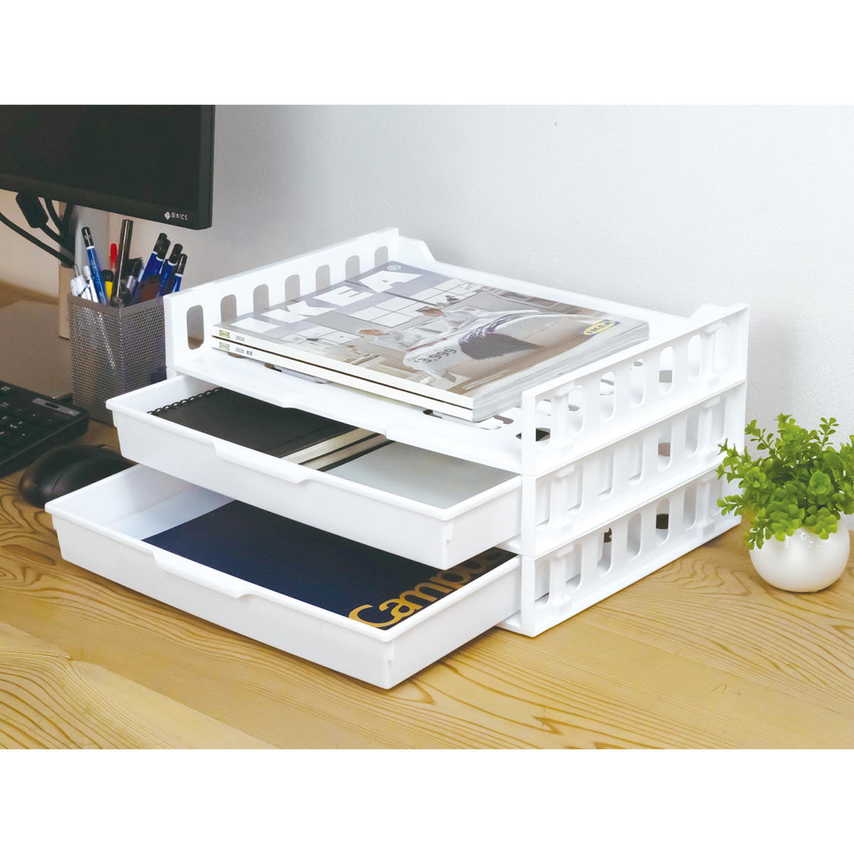 【まとめ買い】A4ペーパーラック横型 W0775/301537