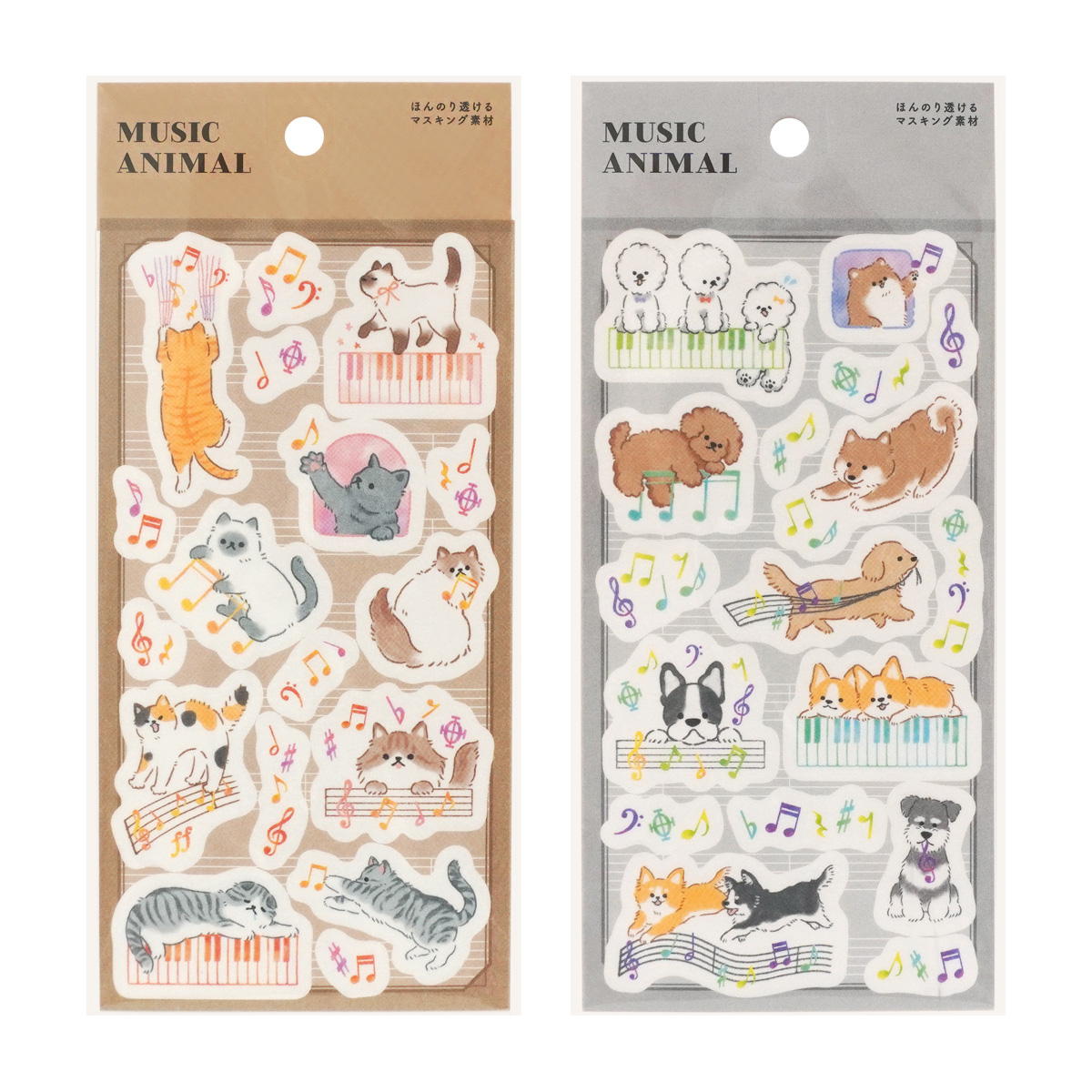 【まとめ買い】コレクションシール 音楽と動物柄0936/301663