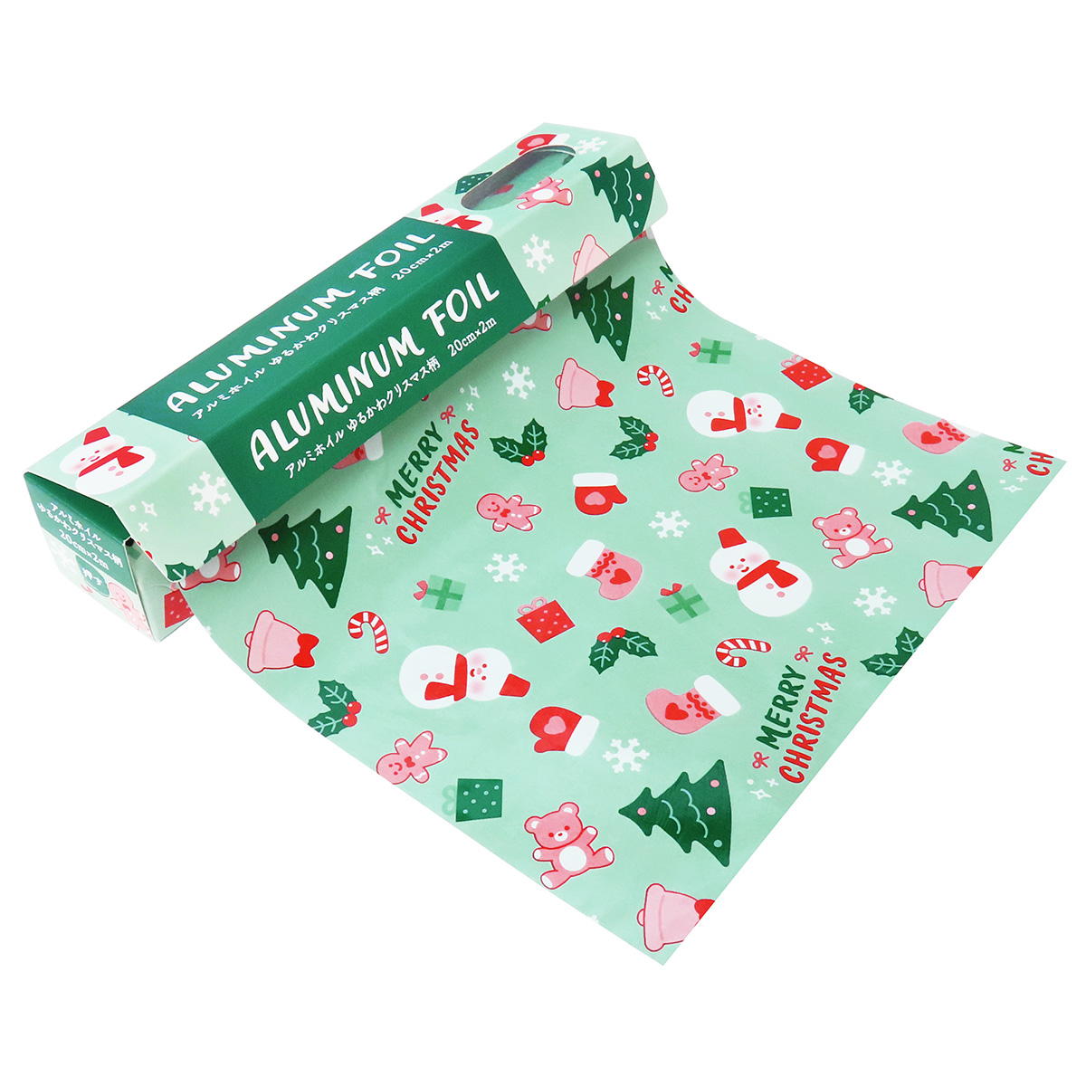 【まとめ買い】アルミホイルゆるかわクリスマス柄20cm×2m0490/301971