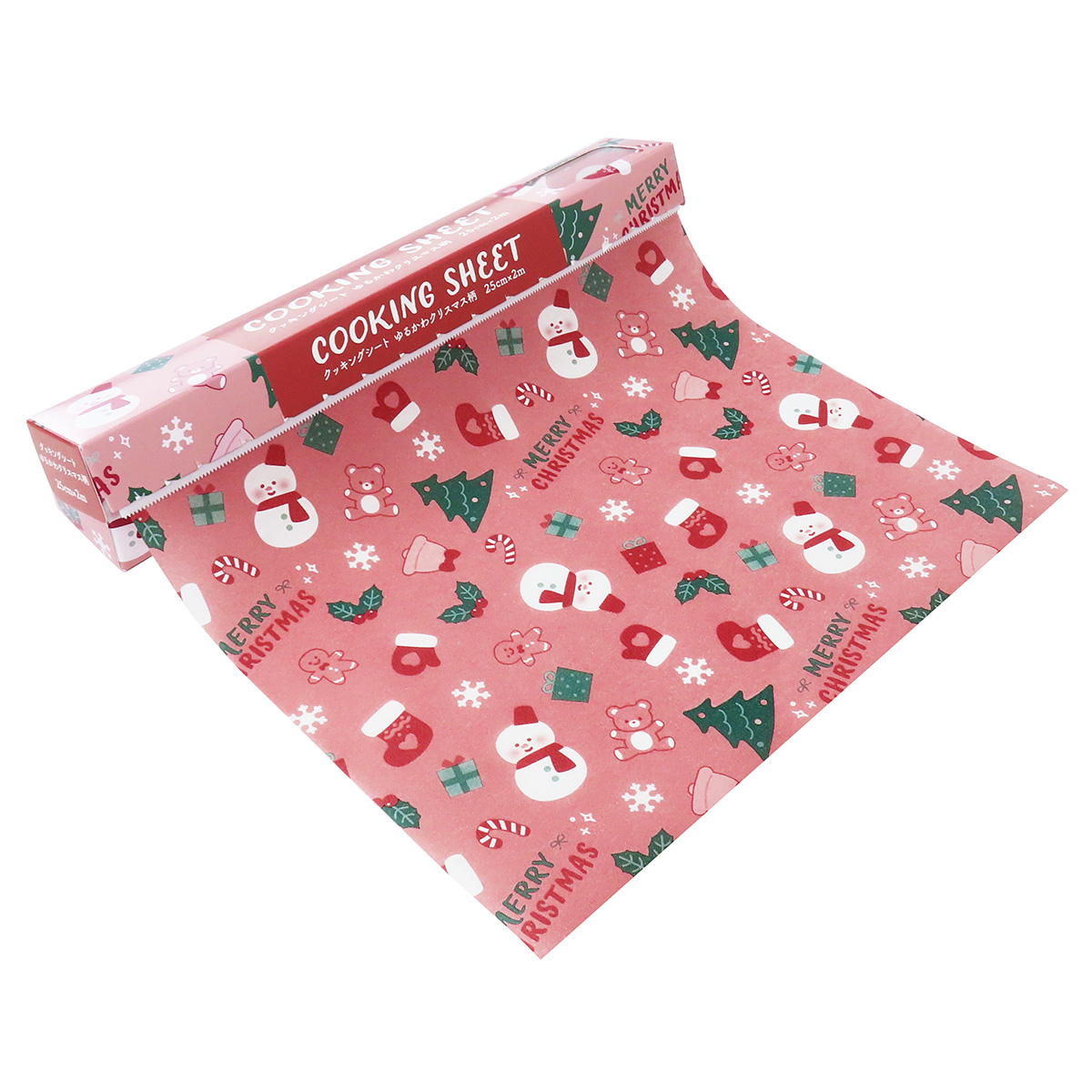 【まとめ買い】クッキングシートゆるかわクリスマス柄25cm×2m0490/301972