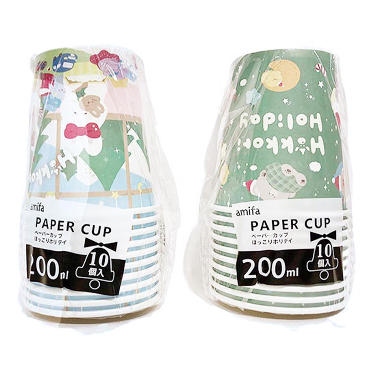 【まとめ買い】ペーパーカップ 200ml 10P ほっこりホリデイ0356/302676