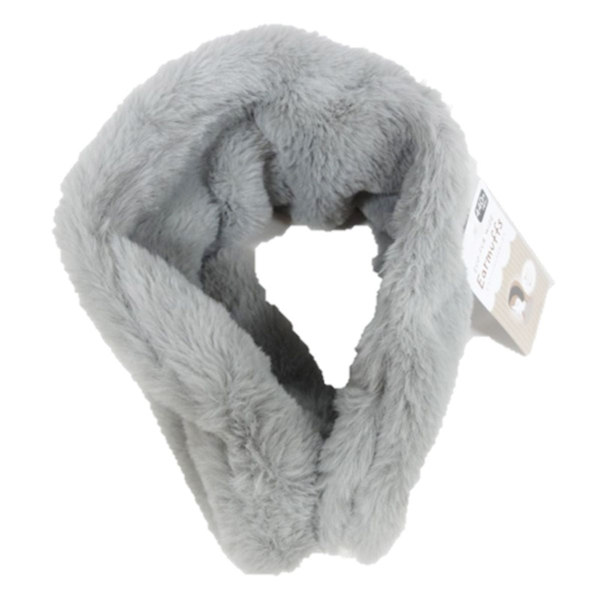 【まとめ買い】耳あて エコファー ふわふわ ワイドイヤーマフ グレー 9001/304182