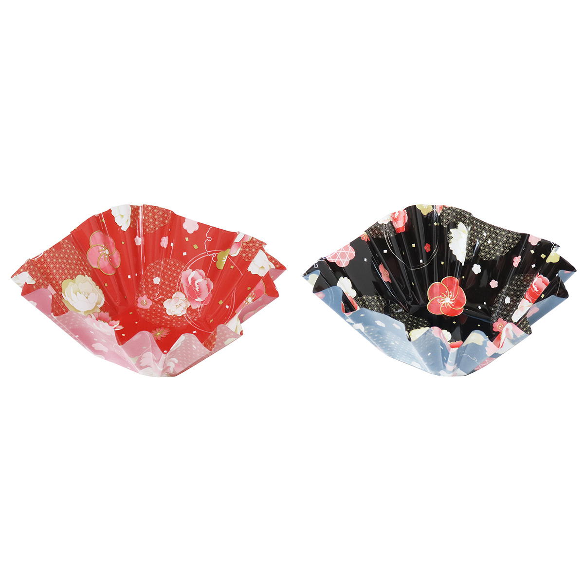 【まとめ買い】おかずカップ花みやび柄角深型18枚 0490/305190