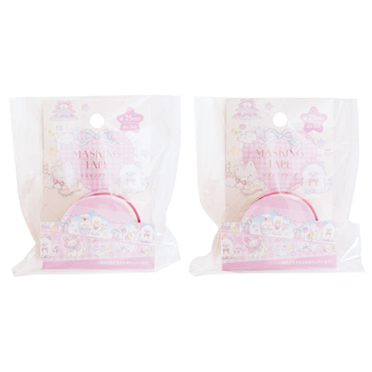 【まとめ買い】マスキングテープ 25mm幅 ふわふわ猫柄 0936/305596