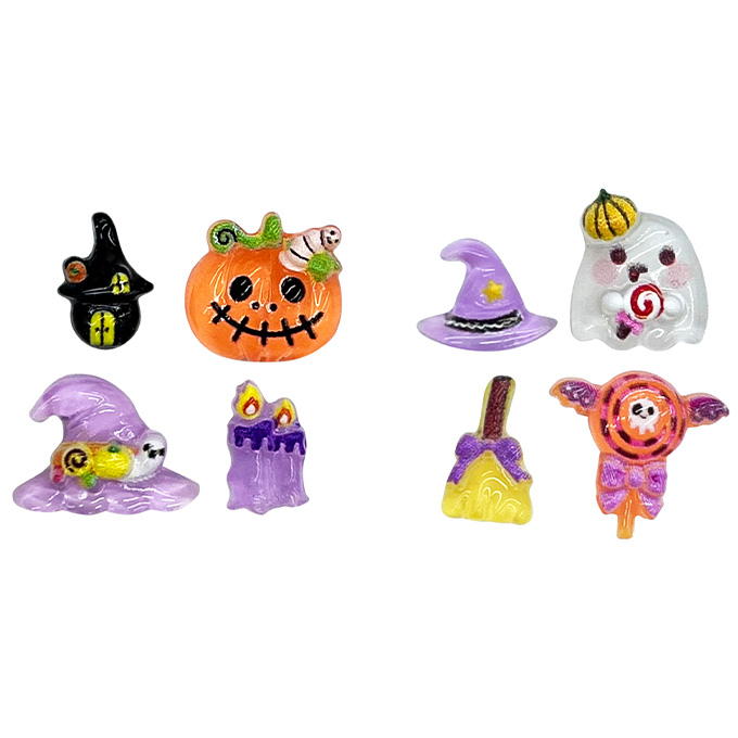 【まとめ買い】ネイルパーツゆるかわハロウィン4個 0490/308445
