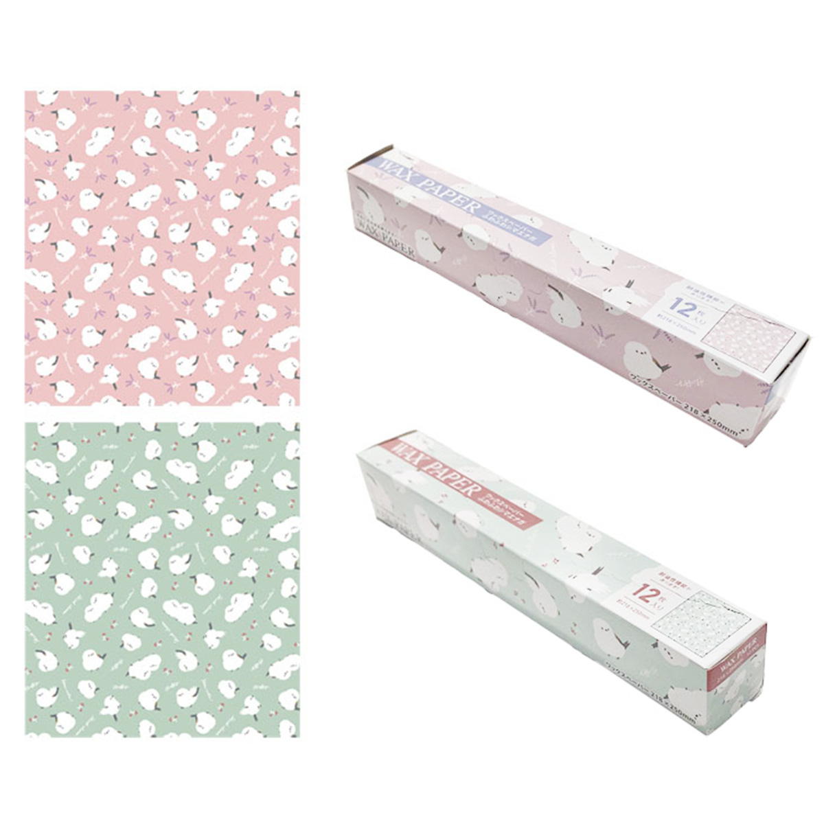 【まとめ買い】ワックスペーパー M 12P ふわふわシマエナガ 0356/308950