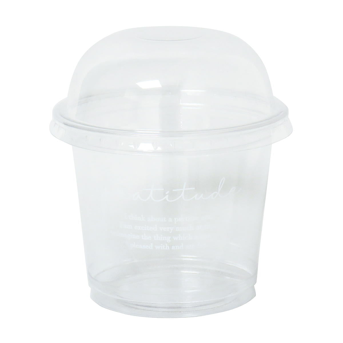 【まとめ買い】ドームフタ付きデザートカップ手描きロゴ200ml 0490/308974