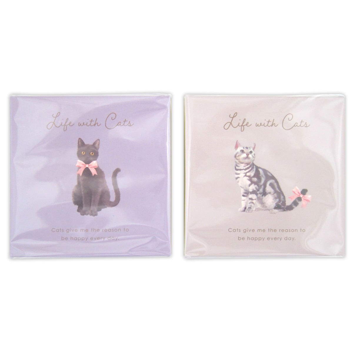 【まとめ買い】トリュフ用ボックス 4マス 猫柄 0915/309021