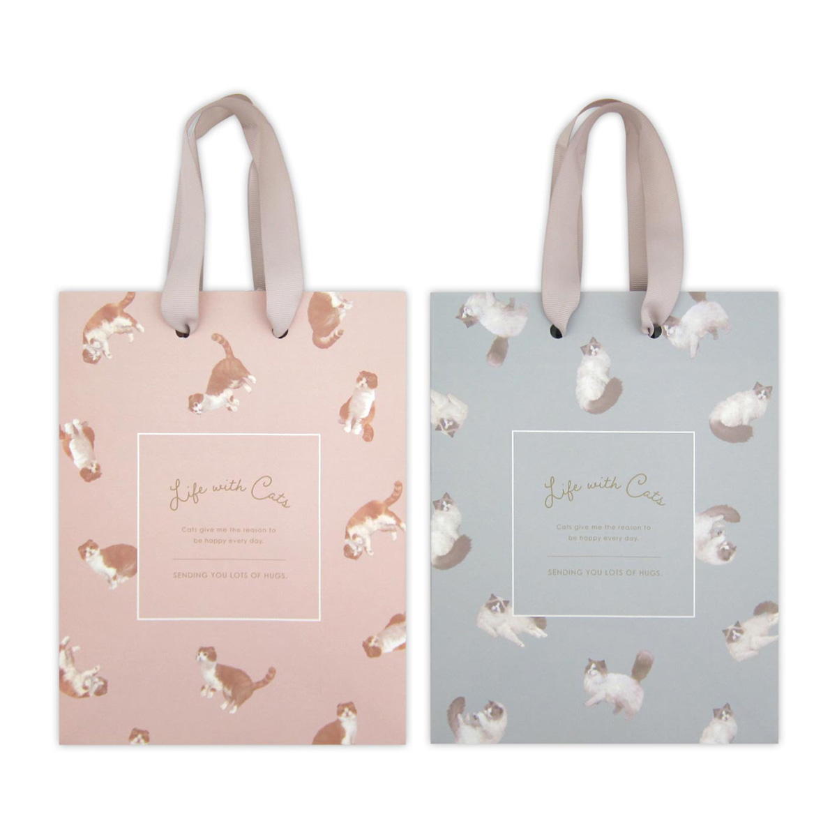 【まとめ買い】ペーパーバッグ タテ 猫柄 0915/309028