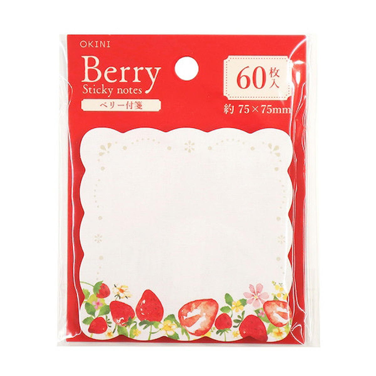 【まとめ買い】付箋 ダイカット 60P ナチュラルベリー 0911/313571