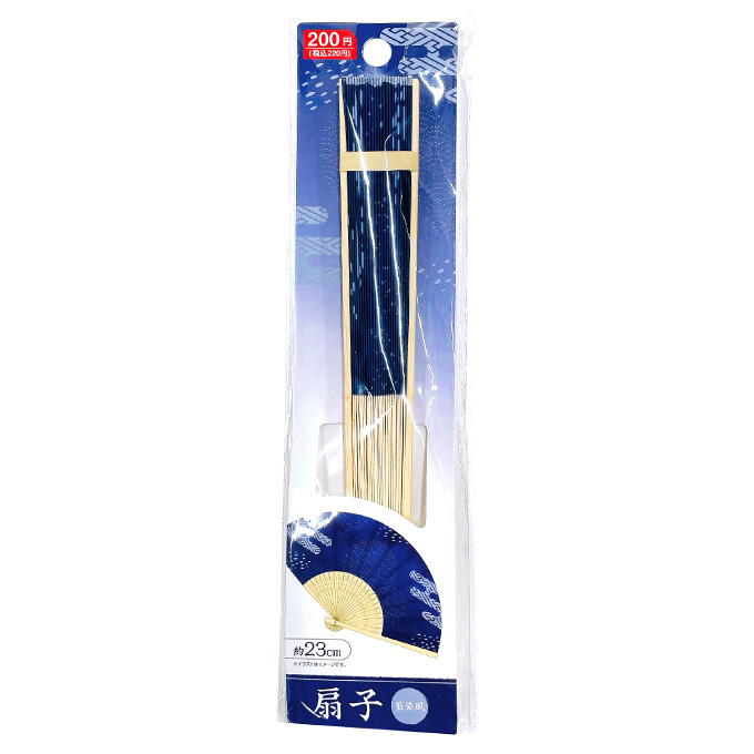 【まとめ買い】扇子23cm 藍染風 0808/314348