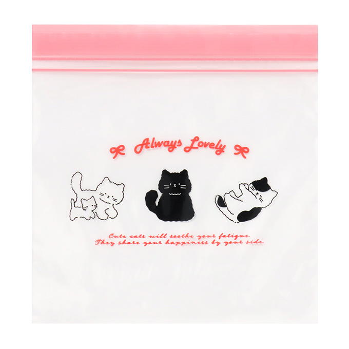 【まとめ買い】ダブルジッパーフリーザーバッグ もこもこねこ S12枚 0490/314841