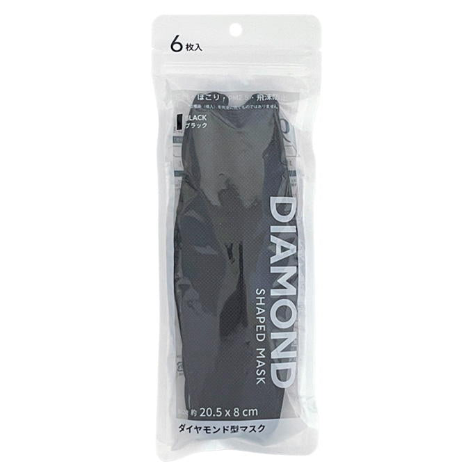 【まとめ買い】ダイヤモンド型マスク6枚入BK 1523/317796